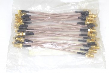 LOT OF 25 RP-SMA FEMALE to MMCX MALE ANGLE 15CM Coaxial RF Pigtail Cable
