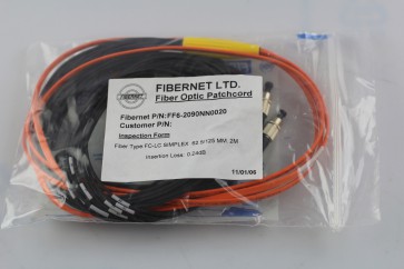 lot of 8 fibernet fc-fcsimplex 62.5/125mm 2m 2090nn0020