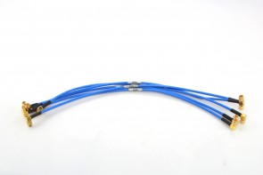 Lot of 10 Semi-Rigid Sma Male Angle to Sma Male Angle with Blue Jacket RF Coaxial Cable 40cm