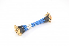 Lot of 10 N-Type Female to Sma Blue Semi Flexible Coax RF Cable 18cm