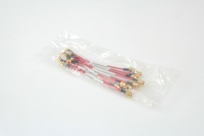 Lot of 10 SMA MALE panel chassis to MCX male right angle  RED Semi Flexible Coax RF Cable  12CM