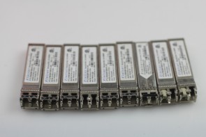 Lot of 9 Finisar FTLF8528P3BNV-E5 8GB 150m SFP(missing bale-clasp latch)