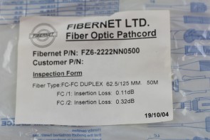 fibernet fc-fc duplex 62.5/125 mm 50m cable fz6-2222nn0500