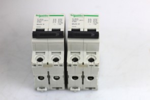 Lot of 2 SCHNEIDER ELECTRIC MULTI 9 C10A C60 CIRCUIT BREAKER C10AC60