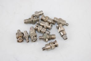 Lot of 10 Mixed RF Coaxial Adapters & Connectors BNC SMA Panel Mount Test Equipment